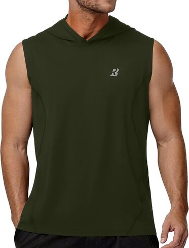 Roadbox Men's Sleeveless Hoodies Tank Top, UPF 50+ Lightweight Workout Hooded Muscle Cut Off Shirts for Gym Athletic in Saudi Arabia