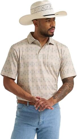 Wrangler Men's Checotah Print ATG Performance Polo in Saudi Arabia