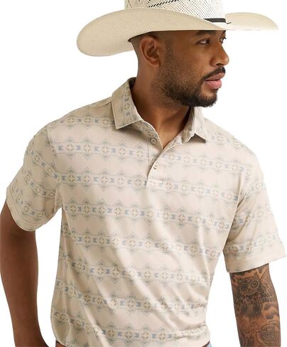 Wrangler Men's Checotah Print ATG Performance Polo in Saudi Arabia