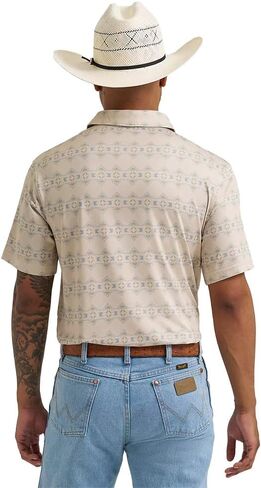 Wrangler Men's Checotah Print ATG Performance Polo in Saudi Arabia