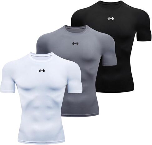 Men's Long Sleeve Athletic T-Shirt, Quick-Dry Compression Top for Workout, Running, and Training in Saudi Arabia