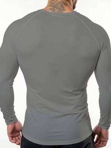 Men's Long Sleeve Athletic T-Shirt, Quick-Dry Compression Top for Workout, Running, and Training in Saudi Arabia
