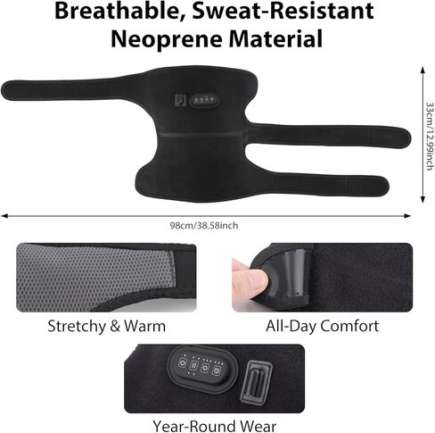 العلاج بالضوء الأحمر للركبة، مدلك الركبة بالحرارة والضوء الأحمر، 660 نانومتر 850 نانومتر، HSA مؤهل FSA، وسادة تدفئة الركبة لتخفيف آلام الركبة، 4 محركات قوية، سلك طاقة طويل 78 بوصة in Kuwait