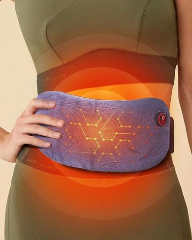 COMOIL Graphene Cordless Portable Heating Pad, 5000mAh Rechargeable Battery Menstrual Period Heating Pad, Electric Heating Belt, Gifts for Women Girl, Purple in Kuwait