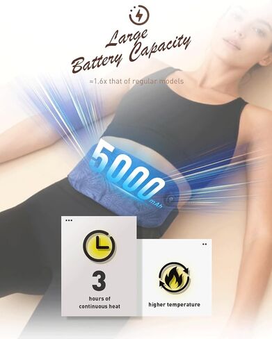 COMOIL Graphene Cordless Portable Heating Pad, 5000mAh Rechargeable Battery Menstrual Period Heating Pad, Electric Heating Belt, Gifts for Women Girl, Purple in Kuwait