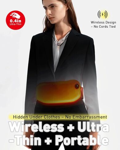 COMOIL Graphene Cordless Portable Heating Pad, 5000mAh Rechargeable Battery Menstrual Period Heating Pad, Electric Heating Belt, Gifts for Women Girl, Purple in Kuwait