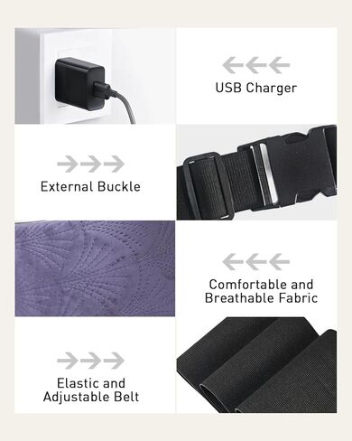COMOIL Graphene Cordless Portable Heating Pad, 5000mAh Rechargeable Battery Menstrual Period Heating Pad, Electric Heating Belt, Gifts for Women Girl, Purple in Kuwait
