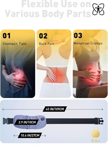 COMOIL Graphene Cordless Portable Heating Pad, 5000mAh Rechargeable Battery Menstrual Period Heating Pad, Electric Heating Belt, Gifts for Women Girl, Purple in Kuwait