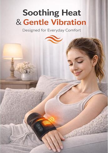 Cordless Wrist Heating Pad with Massage, Rechargeable Heated Wrist Brace for Carpal Tunnel & Arthritis Relief, Red Light Therapy, Adjustable Heat & Vibration, Gift for Men & Women in Saudi Arabia