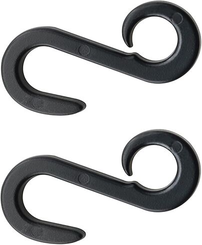 10PCS Plastic S-Shaped Double Ended Hooks with Elastic Cord Hooks Anti Loss Hook Clips for Tent Ropes Luggage Accessories Truck Cargo Nets Bungee Nets Car Tarpaulin Elastic Cords Black in Saudi Arabia