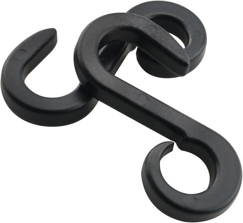 10PCS Plastic S-Shaped Double Ended Hooks with Elastic Cord Hooks Anti Loss Hook Clips for Tent Ropes Luggage Accessories Truck Cargo Nets Bungee Nets Car Tarpaulin Elastic Cords Black in Saudi Arabia