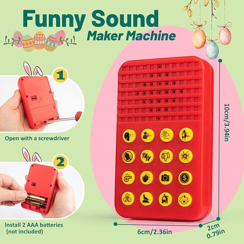 آلة تأثيرات صوتية مع 16 صوتًا مرحًا - حشوات تخزين - صانع ضوضاء مزحة للحفلات والمكتب والمنزل، صانع صوت محمول للبالغين، هدايا الفيل الأبيض وتبادل هدايا عيد الميلاد in Kuwait