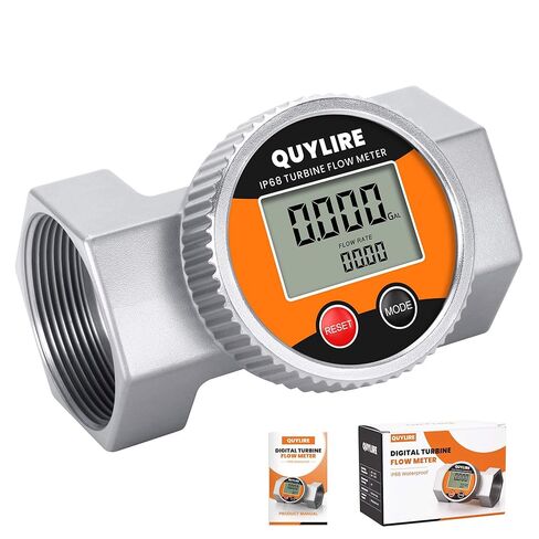 Waterproof 3/4 Inch Fuel Flow Meter, 1-13 GPM Digital Inline Fuel Flowmeter with NPT Thread for Hot/Cold Water, Diesel, Gasoline, Oil & Liquids, Supports Gallon, Liter, GPM, LPM, m³, QTS, PTS in Saudi Arabia