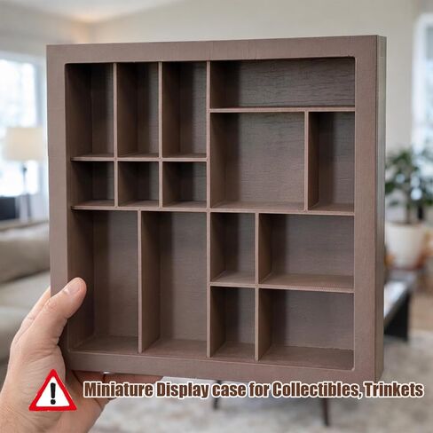Wooden Curiosity Cabinet Printer Tray Display Shadow Box Miniature Display case, Vintage Drawer Organizer for Collectibles, Trinkets, Figurines, & Small Items 7.8x7.8x1.5 Inch in Kuwait