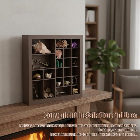 Wooden Curiosity Cabinet Printer Tray Display Shadow Box Miniature Display case, Vintage Drawer Organizer for Collectibles, Trinkets, Figurines, & Small Items 7.8x7.8x1.5 Inch in Kuwait