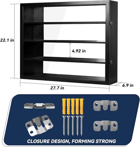 حافظة عرض خوذة كرة القدم المصغرة - حافظة عرض مثبتة على الحائط مع حماية من الأشعة فوق البنفسجية ومرآة خلفية - خزانة من الخشب الصلب الفاخر in Kuwait