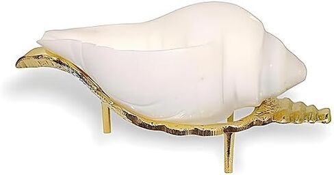 محارة طبيعية غير قابلة للنفخ مع حامل نحاسي لنحت صدف بوجا على الحائط لديكور المنزل. in Kuwait