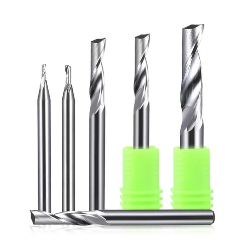 10Pcs 3.175/4/5/6/8/10/12mm Single Flute Milling Cutters for Aluminum CNC Tools(10Pcs 3.175x2.5x12mm) in Kuwait