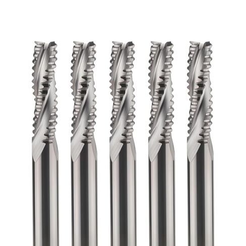5PCS 6mmx22mm Wood Roughing Bit Up Cut Router Bits Spiral CNC Rougher End Mill 6mm Shank Toothed Milling Cutter(6x32x75L) in Kuwait