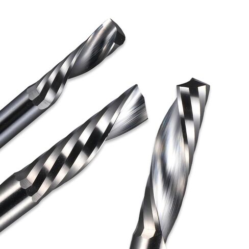 10pcs 3.175/4/5/6/8mm Left Spiral Milling Cutter Down Cut One Flute Router Bit CNC End Mill Milling Cutter(10P 3.175x22x45L) in Saudi Arabia
