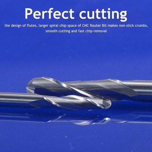 3.175X32mm 2 Flutes Ball Nose End Mill Milling Cutter CNC Router Bit for Wood Carving Flush Trimming Carbide CNC Tools in Kuwait