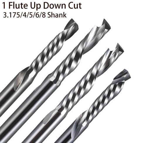 10pcs 3.175MM Single Flute Up Down Cut CNC Router Endmill Wood End Milling Cutter Tool(10Pcs 3.175x22x45L) in Saudi Arabia