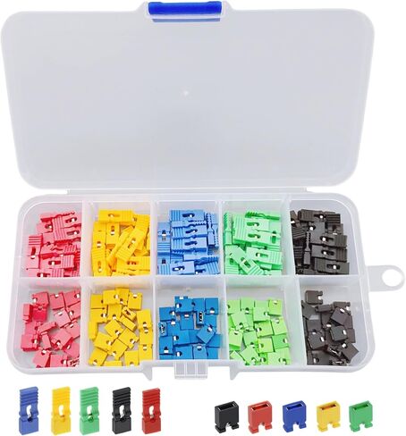200PCS Mixed Jumper Caps Kit 2.54mm Pitch Standard Circuit Board Short Circuit Cap Pin Blocks for Arduino Raspberry Pi PCB PC DIY Repair Parts in Saudi Arabia