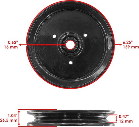 Caltric Deck B- Groove Idler Pulley 6.25in Compatible with Land Pride AT2560 AT2572 Mower S/N 72226+ in Saudi Arabia