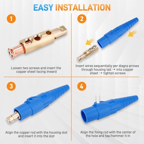 400A 600V AC CLS40 Camlock موصل الطاقة 5 ألوان 5 مجموعة ذكر و5 أنثى، سبائك النحاس، متوافقة مع كابل 2/0-4/0 AWG، لإضاءة المسرح متعددة الاستخدامات، توزيع الطاقة الصناعية in Kuwait