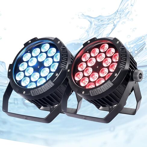 مصابيح مقاومة للماء في الهواء الطلق، ضوء مسرح IP65، مصابيح LED مع تنشيط صوت DMX512، إضاءة DJ لحدث عيد الميلاد وحفلات الزفاف (2، 6 ألوان مختلطة) in Kuwait