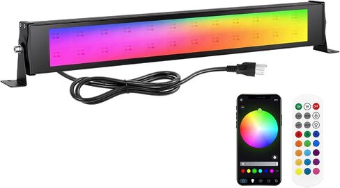 RIGIDON 4 Pack 28W LED Wall Washer Lights, Dimmable IP67 Waterproof Music Sync RGB Light Bars with APP & Remote Control, Outdoor Wall Lamps for Party, Stage, House Decoration in Saudi Arabia