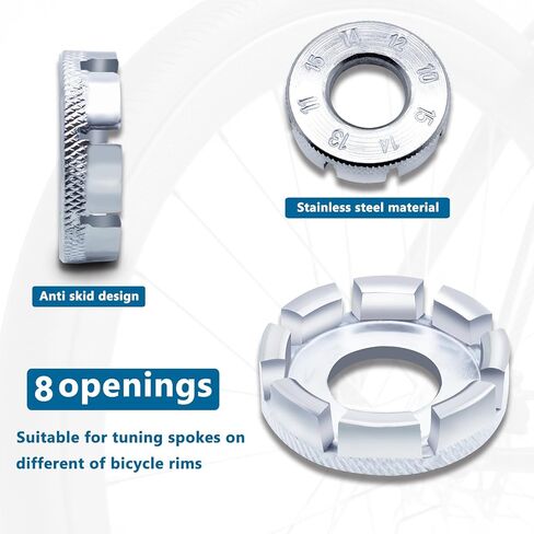 9Pcs Bike Spoke Wrench Tool Kit Bicycle Tire Levers Rim Truing Repair Tools Set Spoke Wrench with Rubber Handle, Bike Repair Tool Kit Bike Wheel Rim Correct Spoke Adjustment Repair Kit for Bicycles in Kuwait