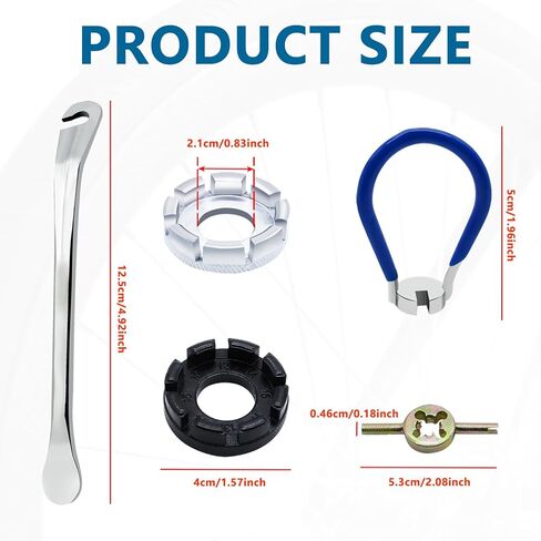 9Pcs Bike Spoke Wrench Tool Kit Bicycle Tire Levers Rim Truing Repair Tools Set Spoke Wrench with Rubber Handle, Bike Repair Tool Kit Bike Wheel Rim Correct Spoke Adjustment Repair Kit for Bicycles in Kuwait