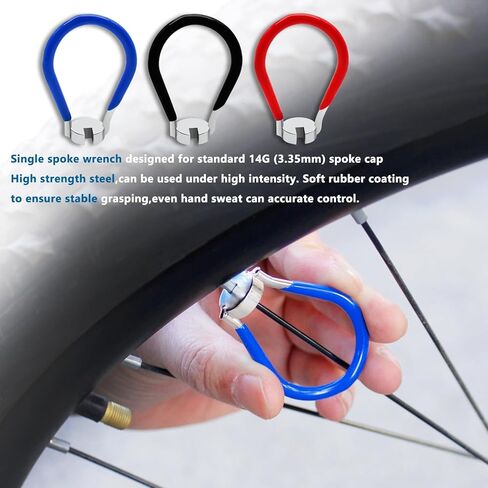 9Pcs Bike Spoke Wrench Tool Kit Bicycle Tire Levers Rim Truing Repair Tools Set Spoke Wrench with Rubber Handle, Bike Repair Tool Kit Bike Wheel Rim Correct Spoke Adjustment Repair Kit for Bicycles in Kuwait