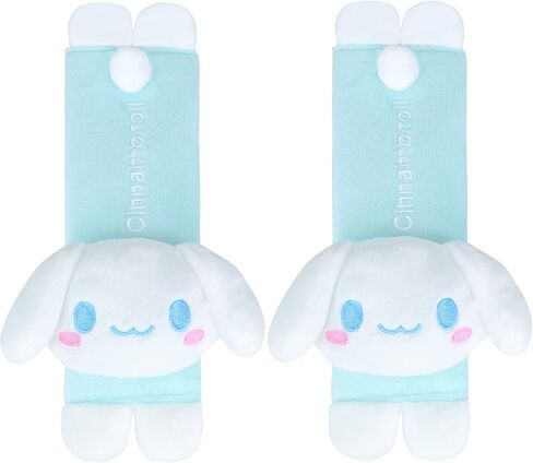 Roffatide Anime Cinnamoroll Car Seatbelt Shoulder Pad Seat Belt Cover Plush Car Neck Pillow Auto Head Neck Rest Cushion in Saudi Arabia