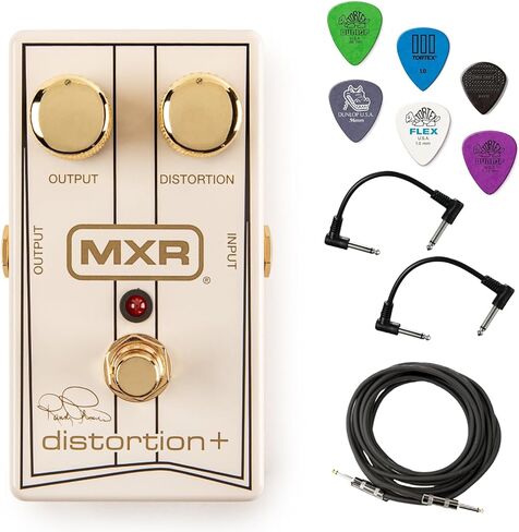 MXR RR104C Randy Rhoads Special Edition Distortion+ Pedal - Bundle with Instrument Cable, 2 Patch Cables and 6 Dunlop Picks in Saudi Arabia