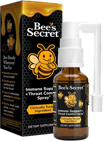 Bee’s Secret Bee Propolis Spray with Manuka Honey - Clinically Tested Throat & Immune Support - Standardized Promunel, Zinc & Riboflavin for Seasonal Wellness - Alcohol Free - 75 Servings, 1 fl oz. in Kuwait