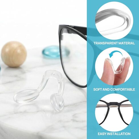 Healifty Safety Glasses Nose Pads: 2Pcs U-Shaped Silicone Nose Pads Guards for Eyeglasses and Sunglasses Soft Replacement Piece Non-Slip Bridge Support Comfort Clear Cushions (Screws Not Included) in Saudi Arabia