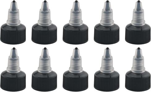 10PCS Black Plastic Natural Twist Bottle Cap Squeeze Bottle Replacement Cover Suitable for Condiments Adhesives Paints Handicrafts in Saudi Arabia