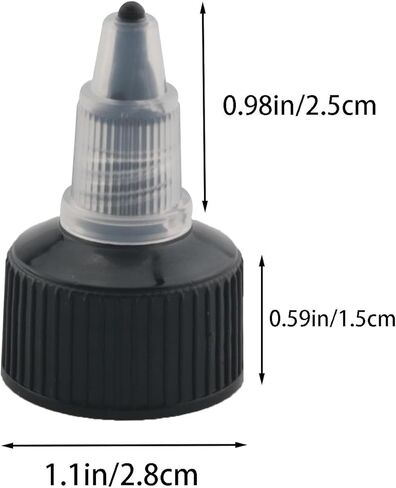 10PCS Black Plastic Natural Twist Bottle Cap Squeeze Bottle Replacement Cover Suitable for Condiments Adhesives Paints Handicrafts in Saudi Arabia