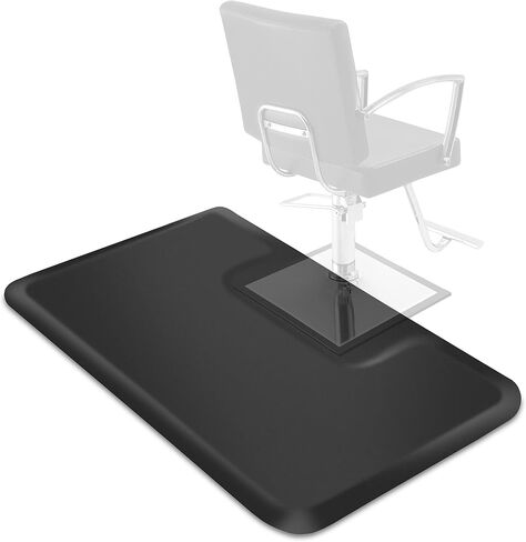 Saloniture 3 أقدام × 5 أقدام سجادة أرضية للحلاقة والصالون لقاعدة الكرسي المربع - 1/2 بوصة. حصيرة محطة حلاق سميكة سوداء شبه دائرية مضادة للتعب in Kuwait