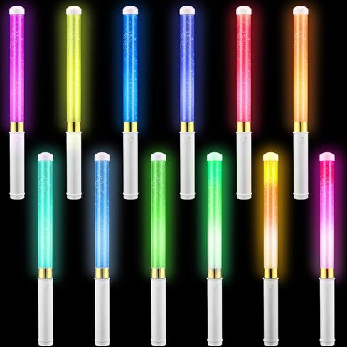12 قطعة من أعواد التوهج القابلة لإعادة الاستخدام و15 لونًا من عصا إضاءة LED تتوهج في الظلام لوازم الحفلات الوامضة الساطعة مع بطارية AAA تعمل بالطاقة لحفلات الهالوين كرنفال (أبيض) in Saudi Arabia
