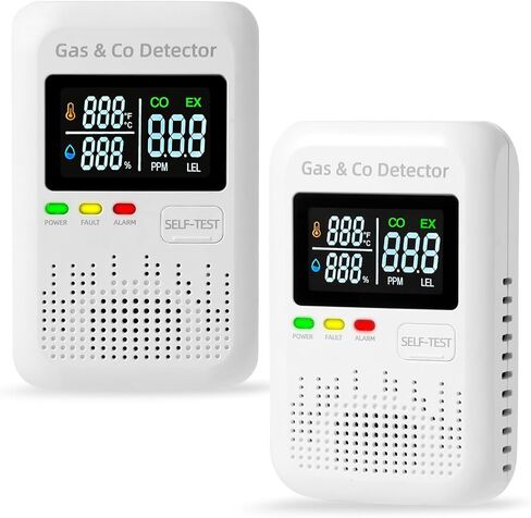 3 Packs Combination Explosive Gas & Carbon Monoxide Detector,Plug-in Natural Gas Leak,Propane & Carbon Monoxide Alarm,4-in-1 Real-time Digital Display & Monitor for Home,RV,Camping,Apartment in Saudi Arabia