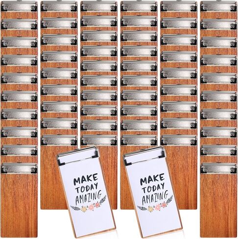 Epakh 30 Pcs Mini Clipboard Small Clipboards Wooden Half Page Clipboard Wood Check Presenters Kids Clipboards for Restaurant School Waitress Guest Server Books Menu Holder, 8 x 4 Inch in Saudi Arabia