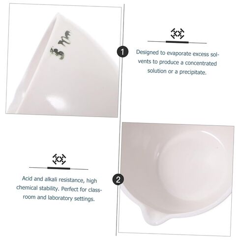 2pcs Porcelain Evaporating Basin with Handle Round Evaporating Dish Acid Alkali Resistant Lab Evaporation Container for School and Laboratory Use in Saudi Arabia