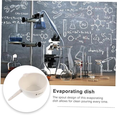 2pcs Ceramic Flat Bottom Evaporating Bowls with Handle Round Evaporation Dish for Laboratory Heating Concentration High Temperature Resistant Storage in Saudi Arabia