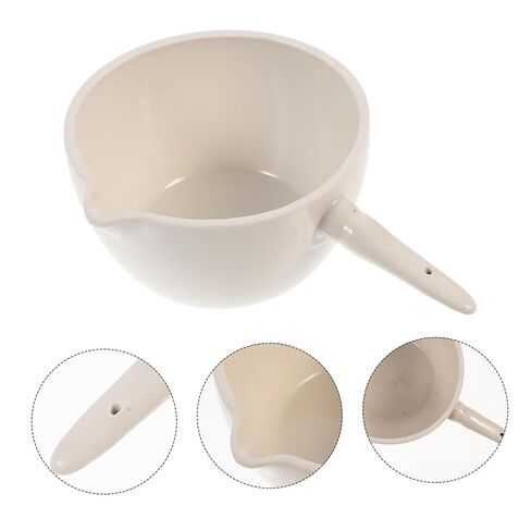 2pcs Ceramic Flat Bottom Evaporating Bowls with Handle Round Evaporation Dish for Laboratory Heating Concentration High Temperature Resistant Storage in Saudi Arabia
