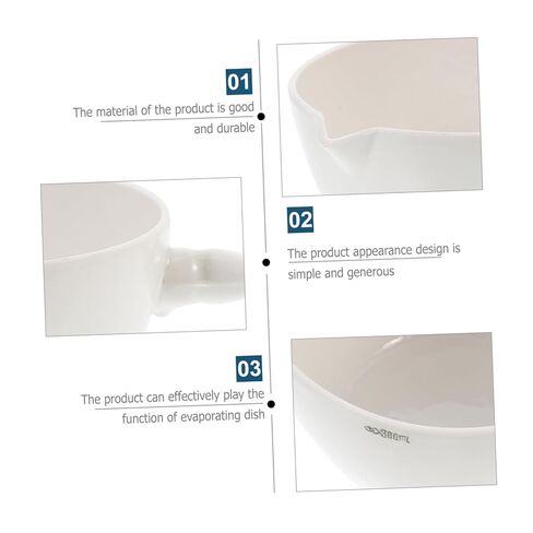 Ceramics Evaporating Basin with Handle Porcelain Laboratory Evaporation Dish for Concentrated and Solid Burning Flat Round Bottom Stable Container in Saudi Arabia