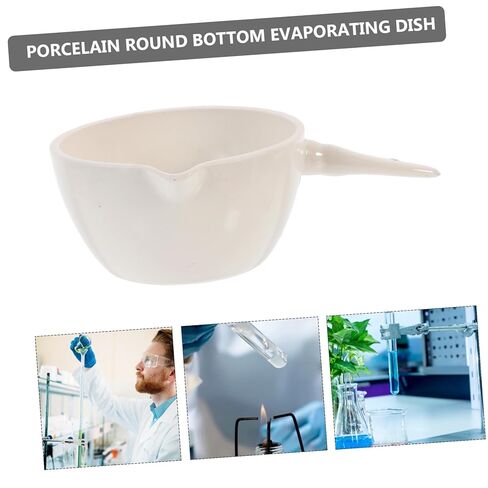 Laboratory Evaporating Basin with Handle Round Evaporation Dish for Heating and Storage Acid and Alkali Resistant Porcelain Evaporating Container for Experiments in Saudi Arabia