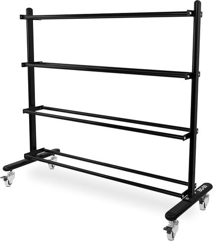 رف تخزين كرات التمرين ذو 4 طبقات من Valor Fitness مع عجلات - يحمل ما يصل إلى 20 كرة طبية وكرة حائطية - منظم صالة الألعاب الرياضية المنزلي المتين in Kuwait